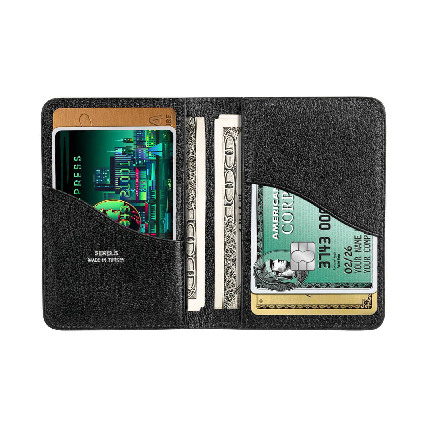 Serel's Men's Thin Minimalist Leather Gracious Bifold Wallet